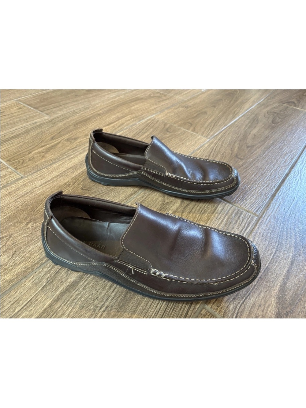 Cole Haan Brown Leather Moc Toe Loafers Men’s 10.5 M Slip On Shoes